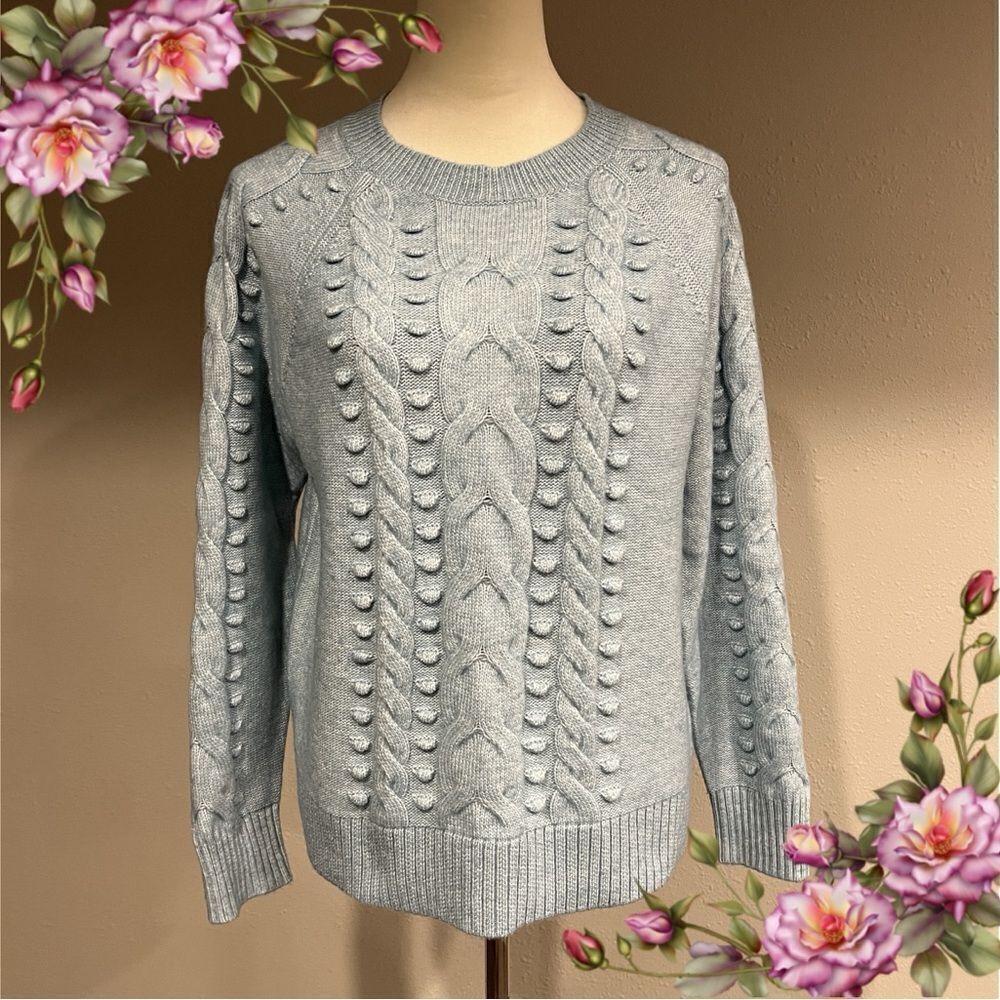 Loft long‎ sleeve knit sweater pale baby blue